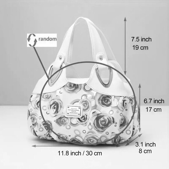 Floral Print Handbag with Black Handles & Silver Hardware NWOT - Picture 7 of 7